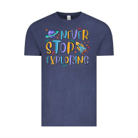 Vintage Denim never stop exploring Vintage Tee - MaliasSmallBusiness