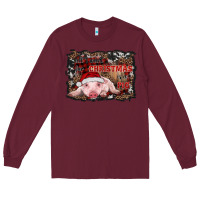 Burgundy all i want for christmas is a pig baby Long Sleeve Tee - RanaPortraitStore