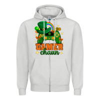 Dove Grey Gamer chaun st.patricks day Zipper Hoodie - Neo Western