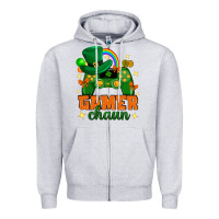 Heather Grey Gamer chaun st.patricks day Zipper Hoodie - Neo Western
