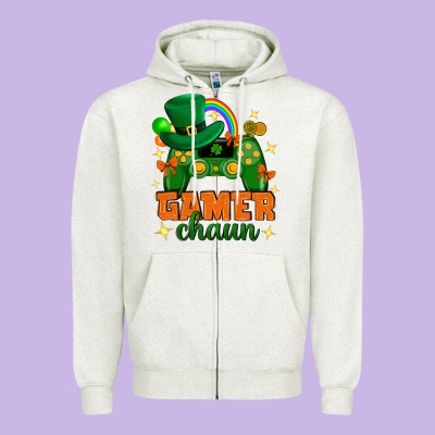 Gamer Chaun St.patricks Day Zipper Hoodie Designed By Neo Western