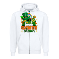 White Gamer chaun st.patricks day Zipper Hoodie - Neo Western