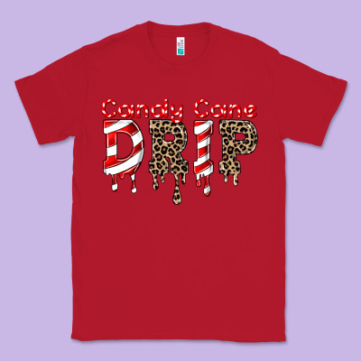 Candy Cane Drip Classic Tee Designed By Fadigitalartstudio