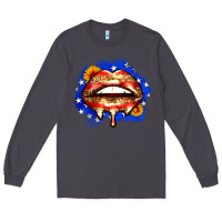 Smoke leopard american flag lips Long Sleeve Tee - Zillion Design Studio
