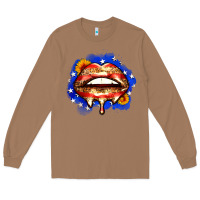 Toasted Coconut leopard american flag lips Long Sleeve Tee - Zillion Design Studio
