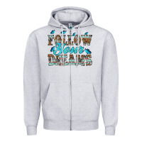 Heather Grey follow your dreams Zipper Hoodie - HRA Design Shop