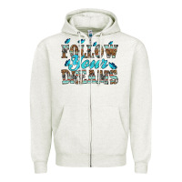 Oatmeal Heather follow your dreams Zipper Hoodie - HRA Design Shop