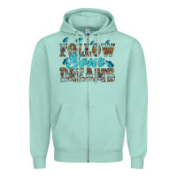 Seafoam follow your dreams Zipper Hoodie - HRA Design Shop