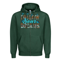 Sports Green follow your dreams Zipper Hoodie - HRA Design Shop