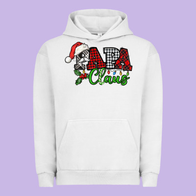 Papa Claus With Christmas Lights And Mistletoe Urban Hoodie Designed By Nancycooperartshop