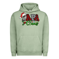 Pigment Oil Green Papa Claus with christmas lights and mistletoe Urban Hoodie - NancyCooperArtShop