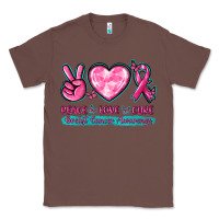 Chestnut Peace Love Cure Breast Cancer Awareness Classic Tee - texasbilliewilder