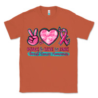 Copper Peace Love Cure Breast Cancer Awareness Classic Tee - texasbilliewilder