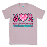 Lilac Peace Love Cure Breast Cancer Awareness Classic Tee - texasbilliewilder