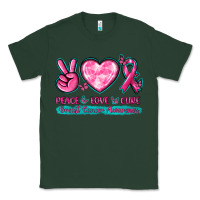 Sports Green Peace Love Cure Breast Cancer Awareness Classic Tee - texasbilliewilder