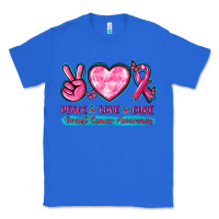 True Royal Peace Love Cure Breast Cancer Awareness Classic Tee - texasbilliewilder