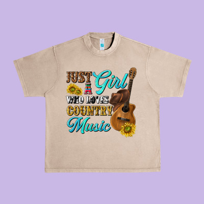 Urban Heavy Tee just a girl who loves country music
