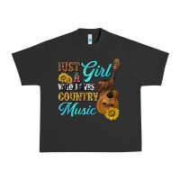 Pigment Black just a girl who loves country music Urban Heavy Tee - texasbilliewilder