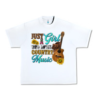White just a girl who loves country music Urban Heavy Tee - texasbilliewilder