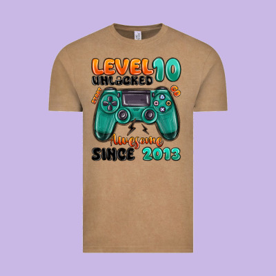 Vintage Tee level 10 unlocked awesome since 2013