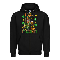 Black Happy st. patricks day Zipper Hoodie - Neo Western