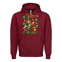 Burgundy Happy st. patricks day Zipper Hoodie - Neo Western