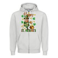 Dove Grey Happy st. patricks day Zipper Hoodie - Neo Western