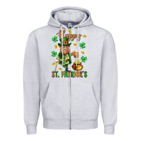 Heather Grey Happy st. patricks day Zipper Hoodie - Neo Western