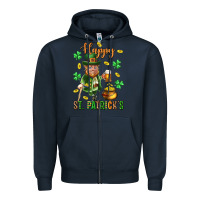 Navy Happy st. patricks day Zipper Hoodie - Neo Western