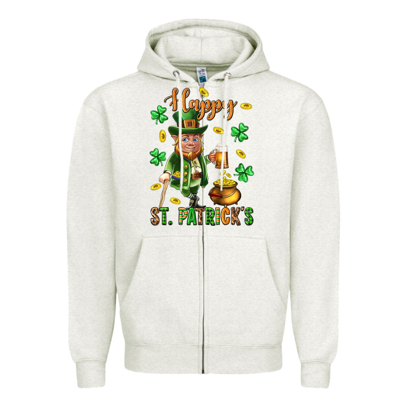Happy St. Patricks Day Zipper Hoodie by Neo Western | Teevron