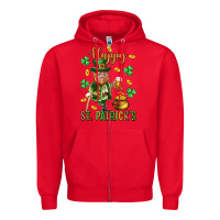 Red Happy st. patricks day Zipper Hoodie - Neo Western