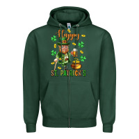 Sports Green Happy st. patricks day Zipper Hoodie - Neo Western