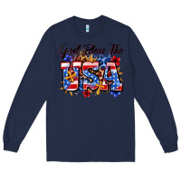 Navy god bless the usa Long Sleeve Tee - Zillion Design Studio