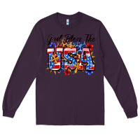 Plum god bless the usa Long Sleeve Tee - Zillion Design Studio