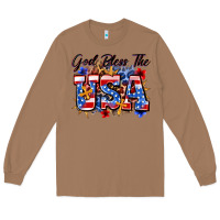 Toasted Coconut god bless the usa Long Sleeve Tee - Zillion Design Studio