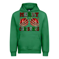 Emerald Merry Christmas skeleton hands boobs Urban Hoodie - NancyCooperArtShop
