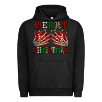 Pigment Black Merry Christmas skeleton hands boobs Urban Hoodie - NancyCooperArtShop
