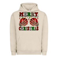 Pigment French Oak Merry Christmas skeleton hands boobs Urban Hoodie - NancyCooperArtShop
