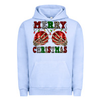 Pigment Grape Ice Merry Christmas skeleton hands boobs Urban Hoodie - NancyCooperArtShop