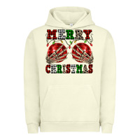 Pigment Pistachio Merry Christmas skeleton hands boobs Urban Hoodie - NancyCooperArtShop