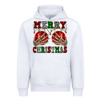 White Merry Christmas skeleton hands boobs Urban Hoodie - NancyCooperArtShop