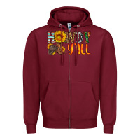 Burgundy howdy y all Zipper Hoodie - HRA Design Shop
