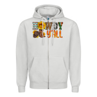 Dove Grey howdy y all Zipper Hoodie - HRA Design Shop