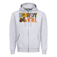 Heather Grey howdy y all Zipper Hoodie - HRA Design Shop