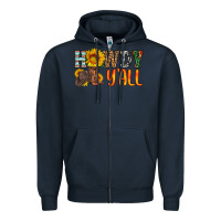 Navy howdy y all Zipper Hoodie - HRA Design Shop