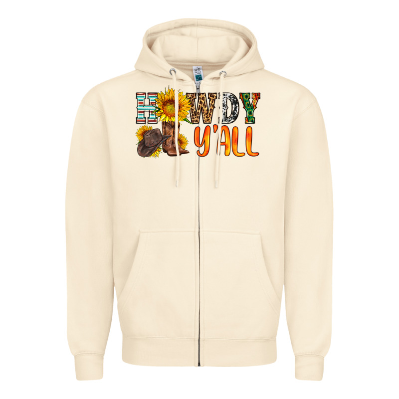 Howdy Y All Zipper Hoodie by HRA Design Shop | Teevron
