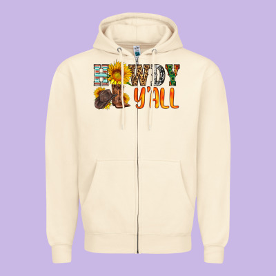 Howdy Y All Zipper Hoodie Designed By Hra Design Shop
