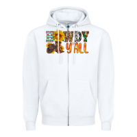 White howdy y all Zipper Hoodie - HRA Design Shop
