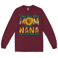 Burgundy i have two titles mom and nana and i rock them bot Long Sleeve Tee - texasbilliewilder