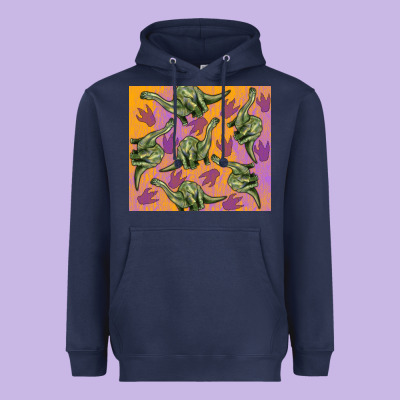 Dinosaur Brontosaurus Heavyweight Hoodie Designed By Artiststas